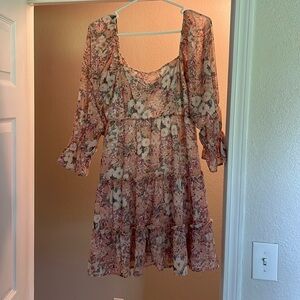 NWT Pink Floral Dress Sz M
